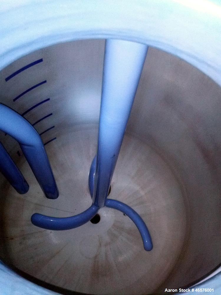 Used Pfaudler Closed Top Glass Lined Reactor, 500 Gallon, Vertical.